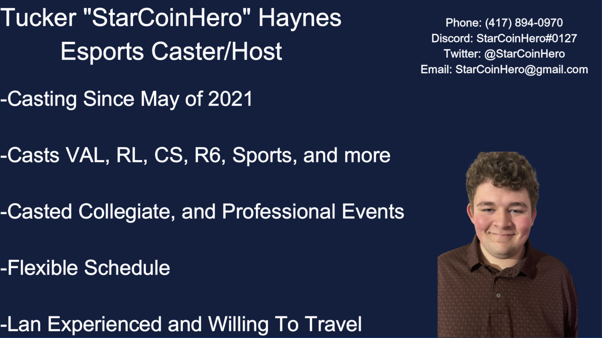 StarCoinHero - Esports Caster/Host
